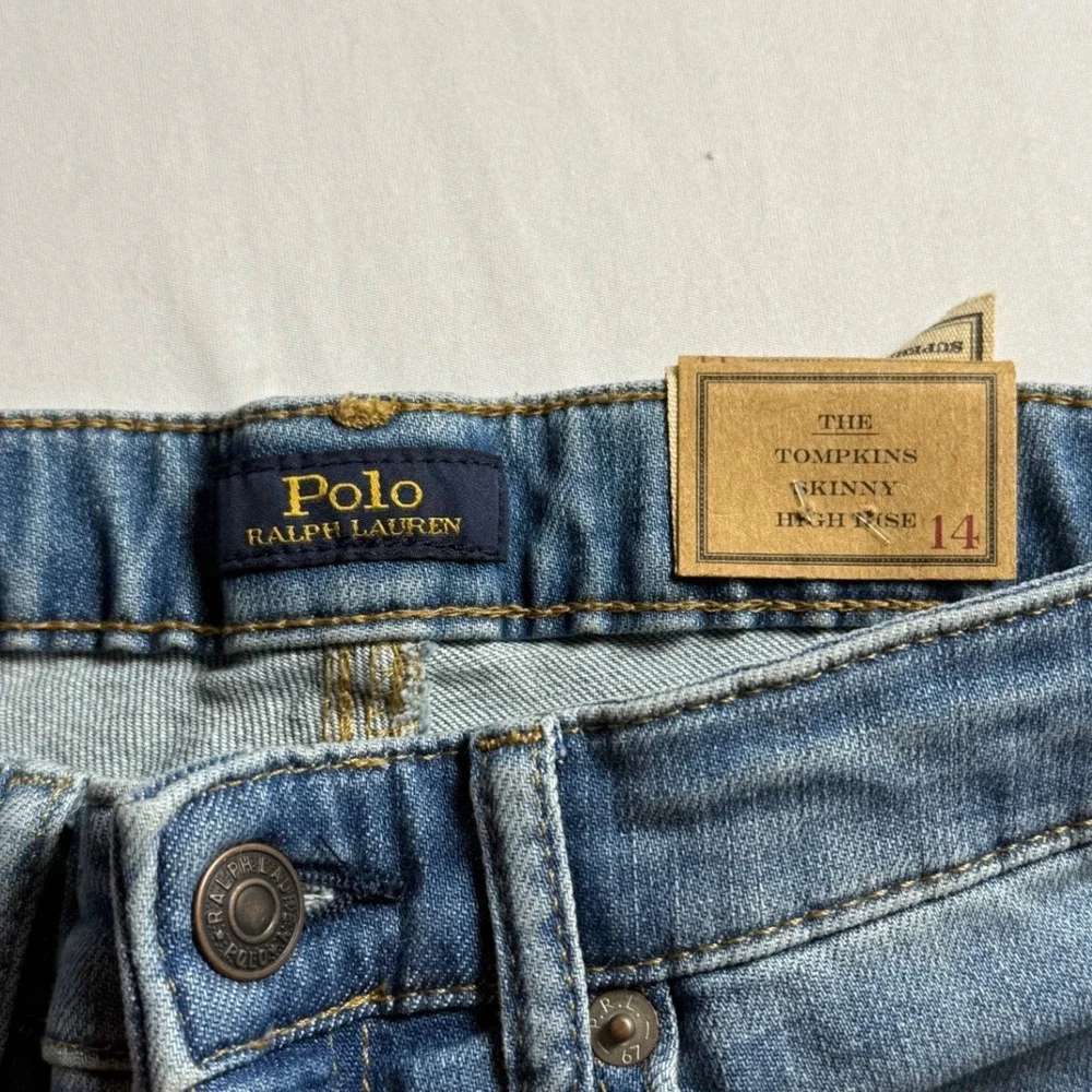 Polo Ralph Lauren Tompkins Skinny High Rise Jeans 14 313916425001-2334